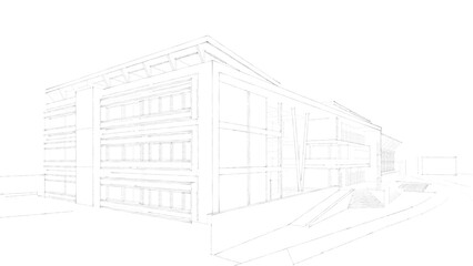 Architectural sketch of a building