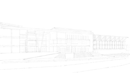 Architectural sketch of a building