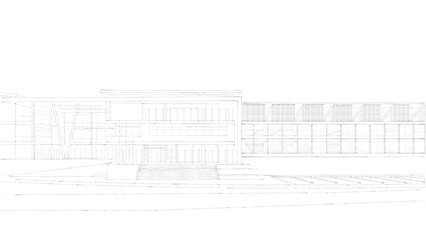 Architectural sketch of a building