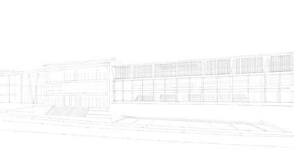 Architectural sketch of a building