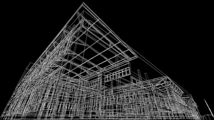 Architectural sketch of a building