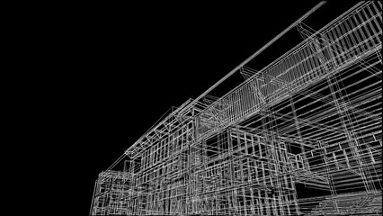 Architectural sketch of a building