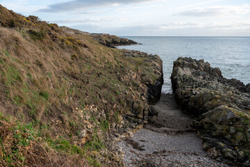 Beautiful lansdcape, shores and cliffs in Howth, Dublin