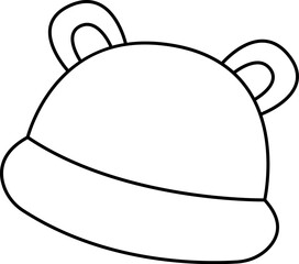 Cute hat for toddlers line icon art Baby accessory