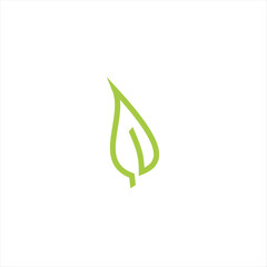 Obraz premium Leaf vektor logo on the green colour. The symbol itself will looks nice as social media avatar and website or mobile icon. The symbol itself will looks nice as social media avatar and website or mobil