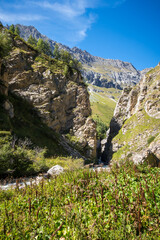 Mountain river in Vanoise national Park valley, French alps