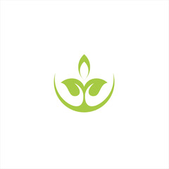 Leaf vektor logo on the green colour. The symbol itself will looks nice as social media avatar and website or mobile icon. The symbol itself will looks nice as social media avatar and website or mobil