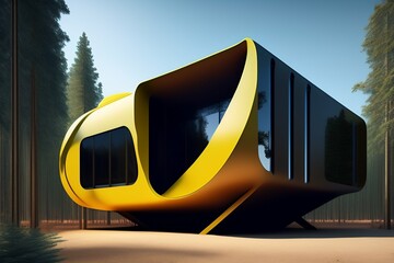 modern construction technology, futuristic houses , AI generated