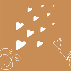 Vector. Seammles pattern for St. Valentine's Day, Birthday, women's day and wedding design. Colorful background in cartoon style, hand drawn symbols. The concept of love, infatuation, passion.