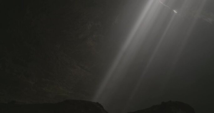 Rays Of Light In Dark Cave - Java, Indonesia