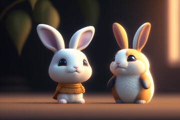 Cute adorable little rabbit, desktop wallpaper 