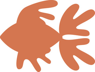 Obraz premium Exotic fish shape flat icon Marine animal silhouette