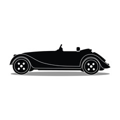 Obraz premium vector illustration of black classic car isolated on white
