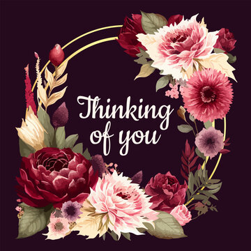 Thinking Of You - Card. Vector Stock Illustration Eps10.