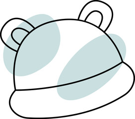 Cute hat for toddlers line icon art Baby accessory