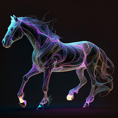 Race Horse -Fiberoptic Neuron Design - AI Generated