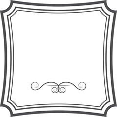 Black elegant frame. Vintage empty decorative label