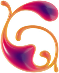3d rendered curly letter with smooth glossy surface.