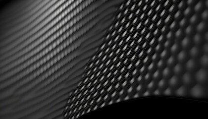 Aesthetic Dark Carbon Fiber Grid Texture Closeup. Generative AI.