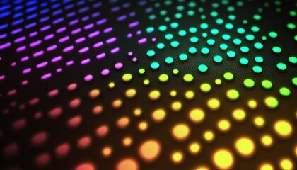 Fototapeta premium Colorful Plain Neon RGB Dots Texture Closeup. Generative AI.