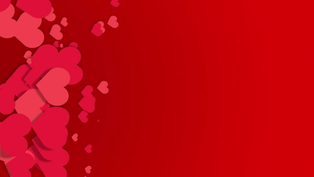 Vertical video with animation hearts symbols of love. White romantic red background for stories. Happy valentines day and weeding design elements.