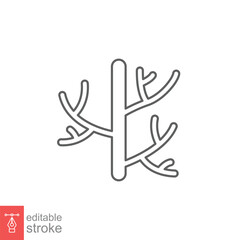 Human artery line icon. Outline style can be used for web, mobile, ui. Blood, vessel, artery, vascular, vein concept. Vector illustration isolated on white background. Editable stroke EPS 10.