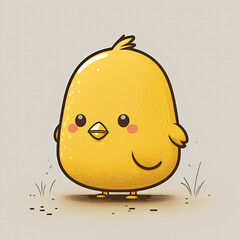 Cartoon Drawing of Yellow Easter Chicklet