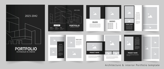 Architecture portfolio or interior portfolio or portfolio design template