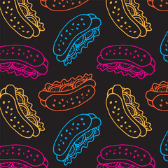 hotdog or sandwich pattern on black