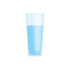 Glass of water on a white background. Vector illustration.