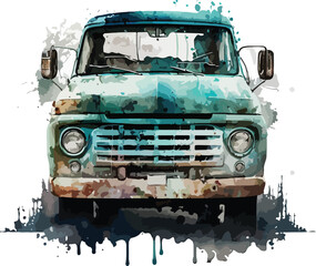 old truck on the road