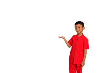 little boy fashion Smiling child in red chinese dress, style and fashion ideas for children. chinese new year