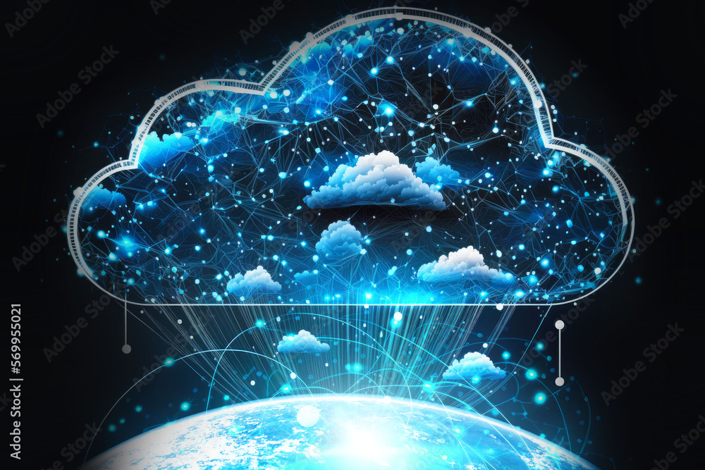 Poster Global worldwide digital data network line infrastructure concept for worldwide connection technology cloud data telecommunication crypto and blockchain and IoT , 3D illustration.