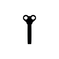 Toy key icon. Simple style toy shop big sale poster background symbol. Toy key brand logo design element. Toy key t-shirt printing. vector for sticker.