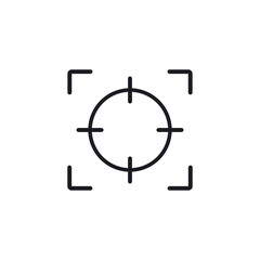 Camera lens vector icon on white background.