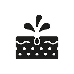 Unclog Skin Face of Dirty Blackhead and Dust Icon. Cleansing Clogged Deep Pore Silhouette Icon. Facial Skin Care Glyph Pictogram. Isolated Vector Illustration