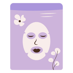 Mask package mockup. Vector illustration isolated on white background. Beauty product packaging design templates.