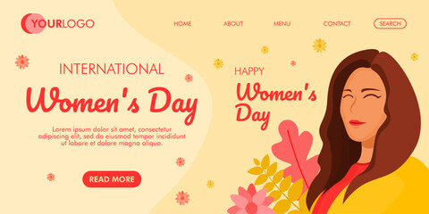 illustration of page landing women day