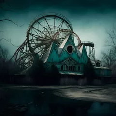 Fotobehang an amusement park that is rumored to be haunted with ghosts © PRODM