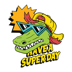 crocodile illustration for print