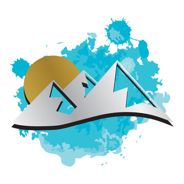 mountain landscape, abstract logo