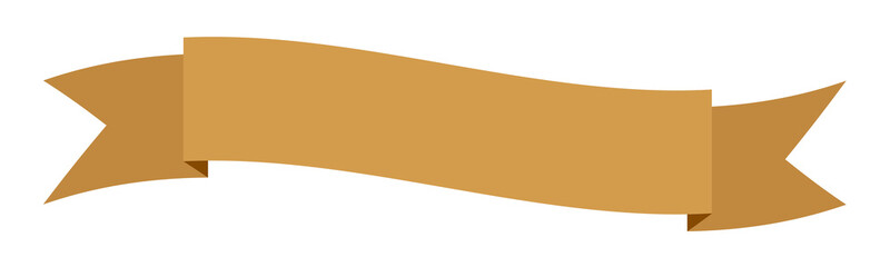Blank Ribbon Banner in Gold Color