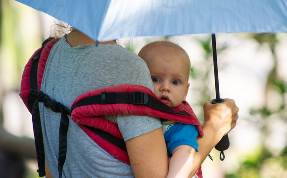 Baby carried in front attached