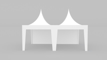 3D rendering Tent white Front View