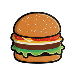 Juicy and Delicious: A Mouth-Watering Hamburger Vector Illustration