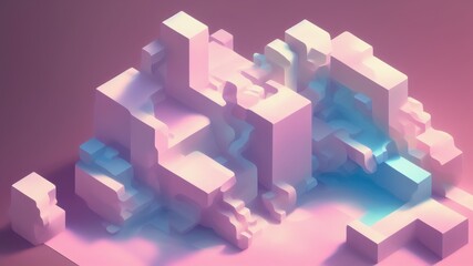 Fototapeta na wymiar abstract background with cubes - generative ai illustration