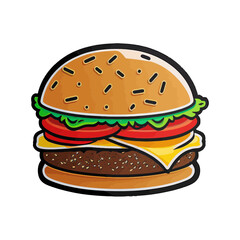 Juicy and Delicious: A Mouth-Watering Hamburger Vector Illustration
