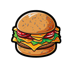 Juicy and Delicious: A Mouth-Watering Hamburger Vector Illustration