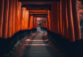 Captivating picture of Japan's Kyoto's Fushimi Inari Shrine Generative AI