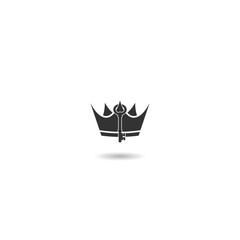 Crown and key logo icon with shadow